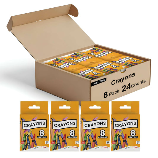 Crayons Bulk, Set of 8 Vibrant Colors, Non-Toxic Colors
