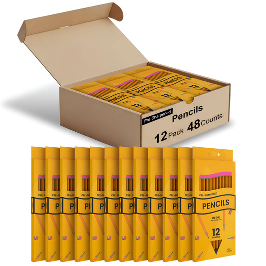 Pre-Sharpened Pencils with Eraser, 2 HB Pencils