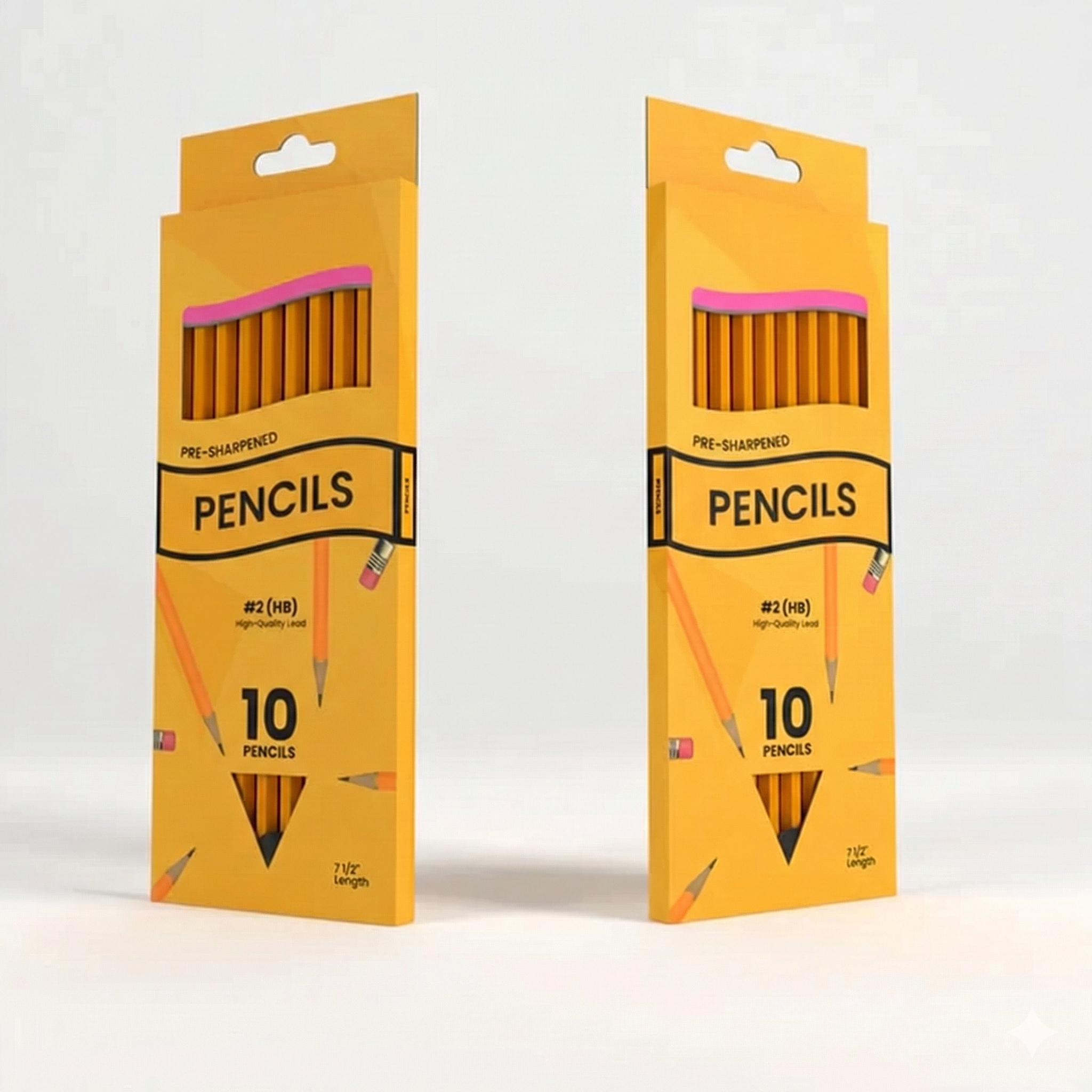 Pre-Sharpened Pencils with Eraser, 2 HB Pencils